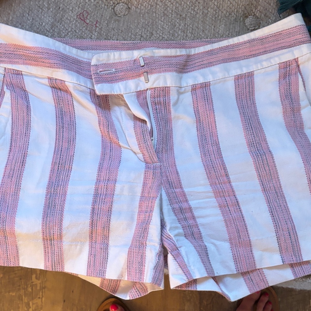 LOFT Pink and White Striped Women's Shorts